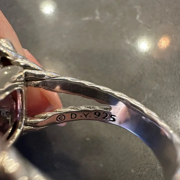 David Yurman Silver Ring with morganite Gemstone - Picture 5 of 5
